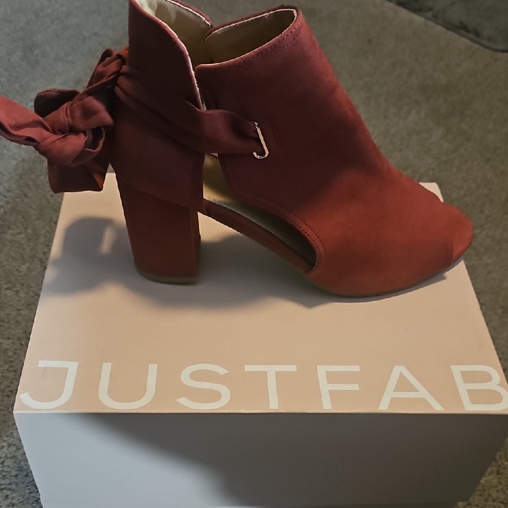 JustFab Women's Red Ankle Boots